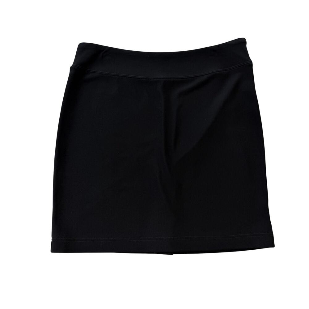 Boston Proper Pull On Pencil Black Ribbed Slit Stretch Basic Solid Mini Skirt